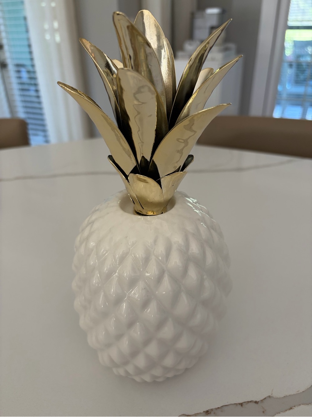 Gold & White Decorative Pineapple Accent
